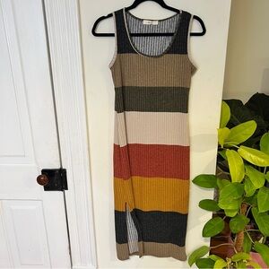 Striped Multicolor Sleeveless Dress